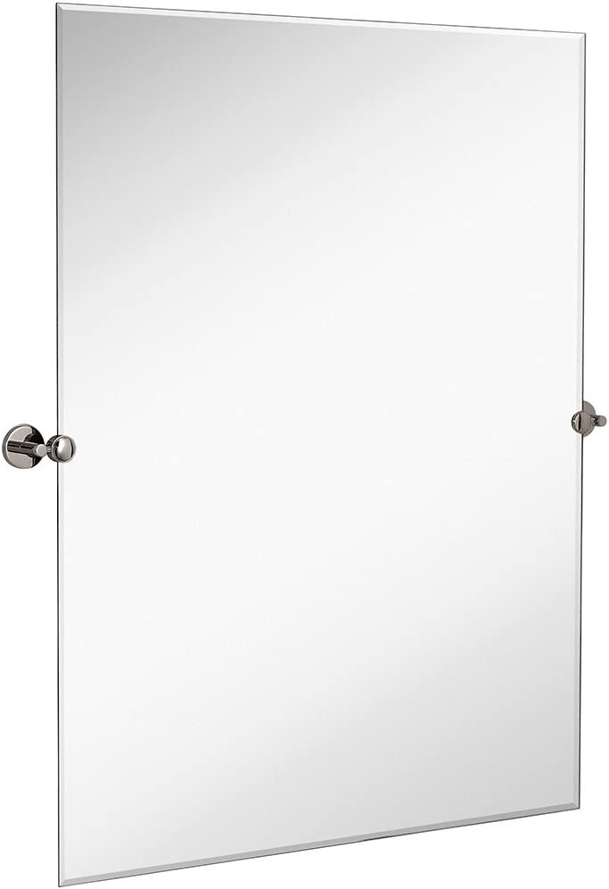 Pivot Rectangle Mirror with Chrome Wall Anchors