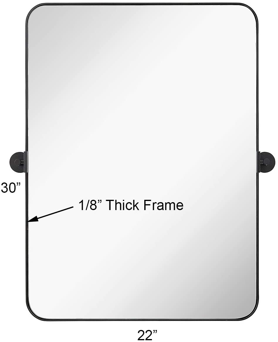 Pivot Mirror: Gold Metal Frame, Adjustable & Tilting