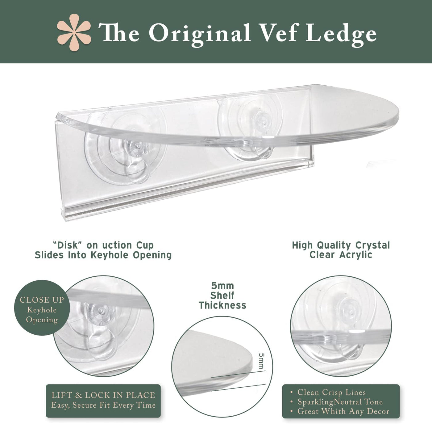 Veg Ledge - Clear Acrylic Window Shelf