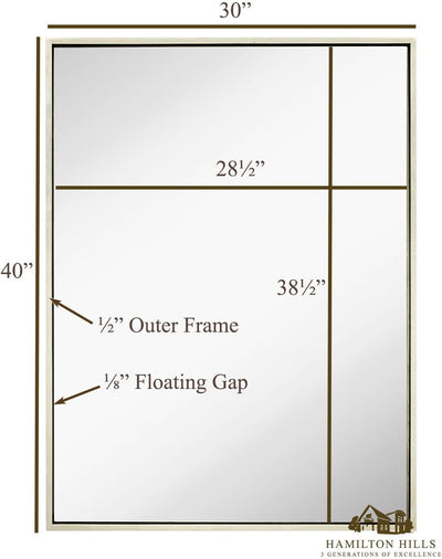 Modern Black Frame Wall Mirror - 30" X 40"