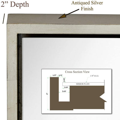 Modern Black Frame Wall Mirror | Premium Silver