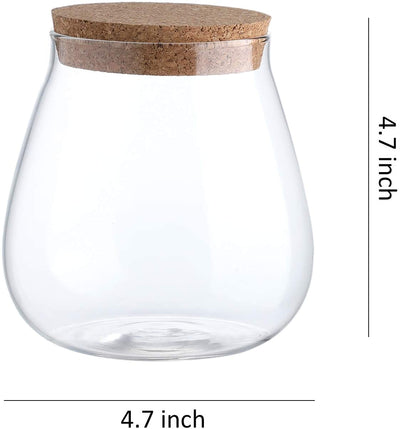 Glass Jar Storage Set - 3 Containers with Cork Lids (60/30 Capacity)