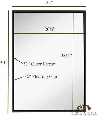 Modern Black Frame Wall Mirror | Premium Silver