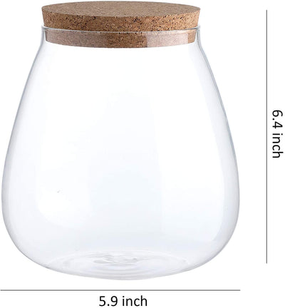 Glass Jar Storage Set - 3 Containers with Cork Lids (60/30 Capacity)