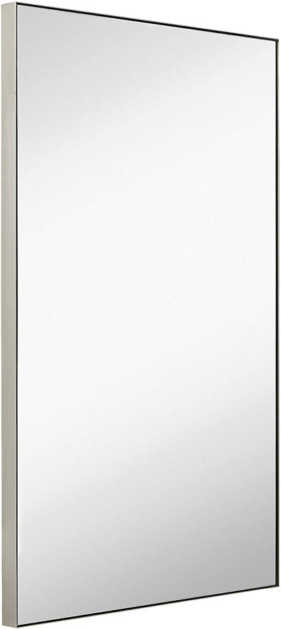 Brushed Silver Framed Wall Mirror