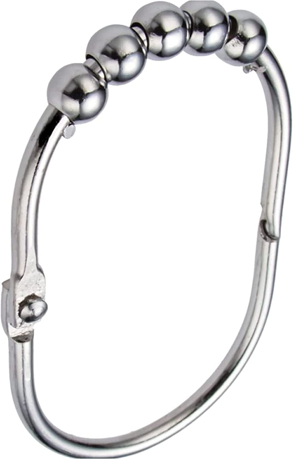 Chrome Shower Curtain Rings - Easy Glide, Decorative