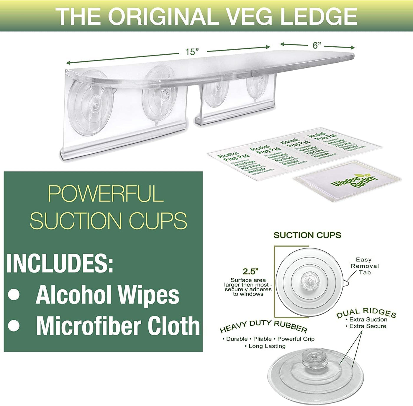 Veg Ledge - Clear Acrylic Window Shelf