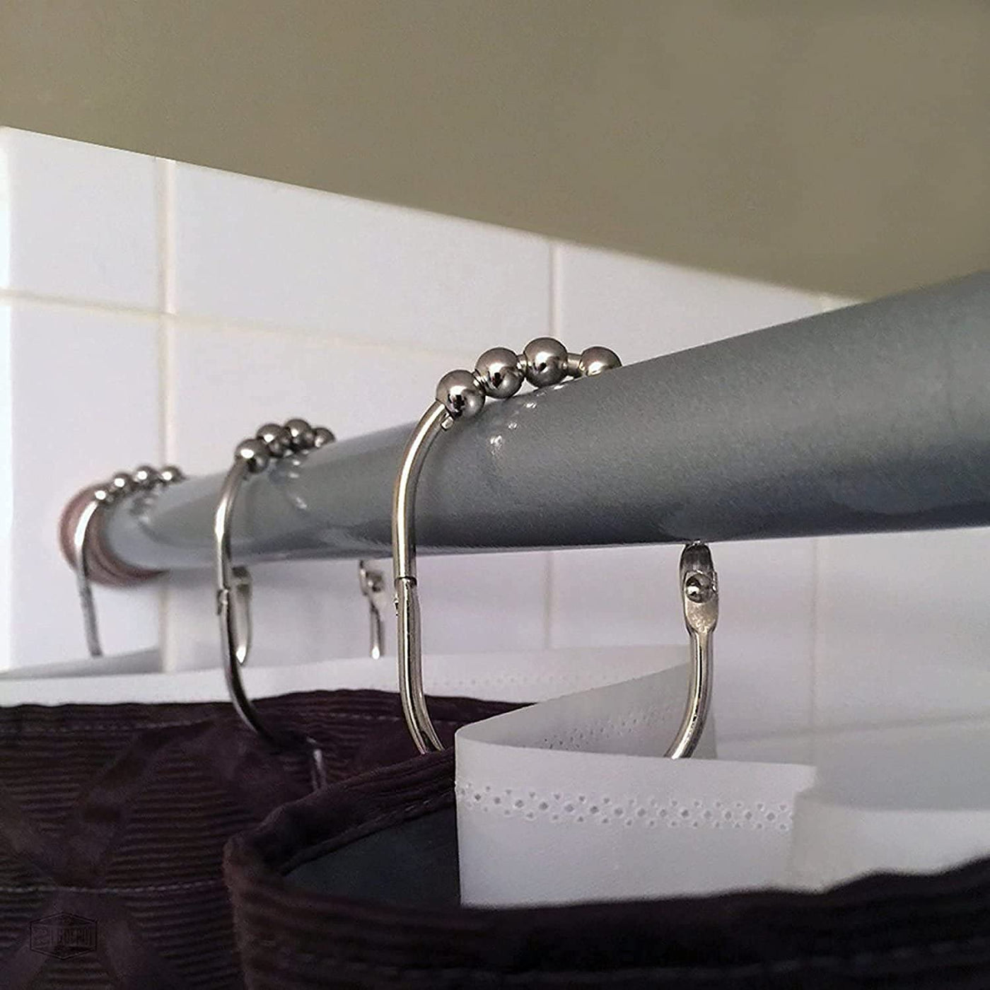Chrome Shower Curtain Rings - Easy Glide, Decorative