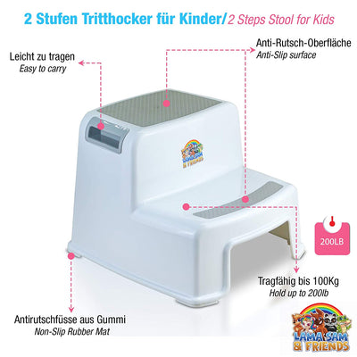 Lama Sam Friends 2-Stage Step Stool: Practical for Children 18+ Months