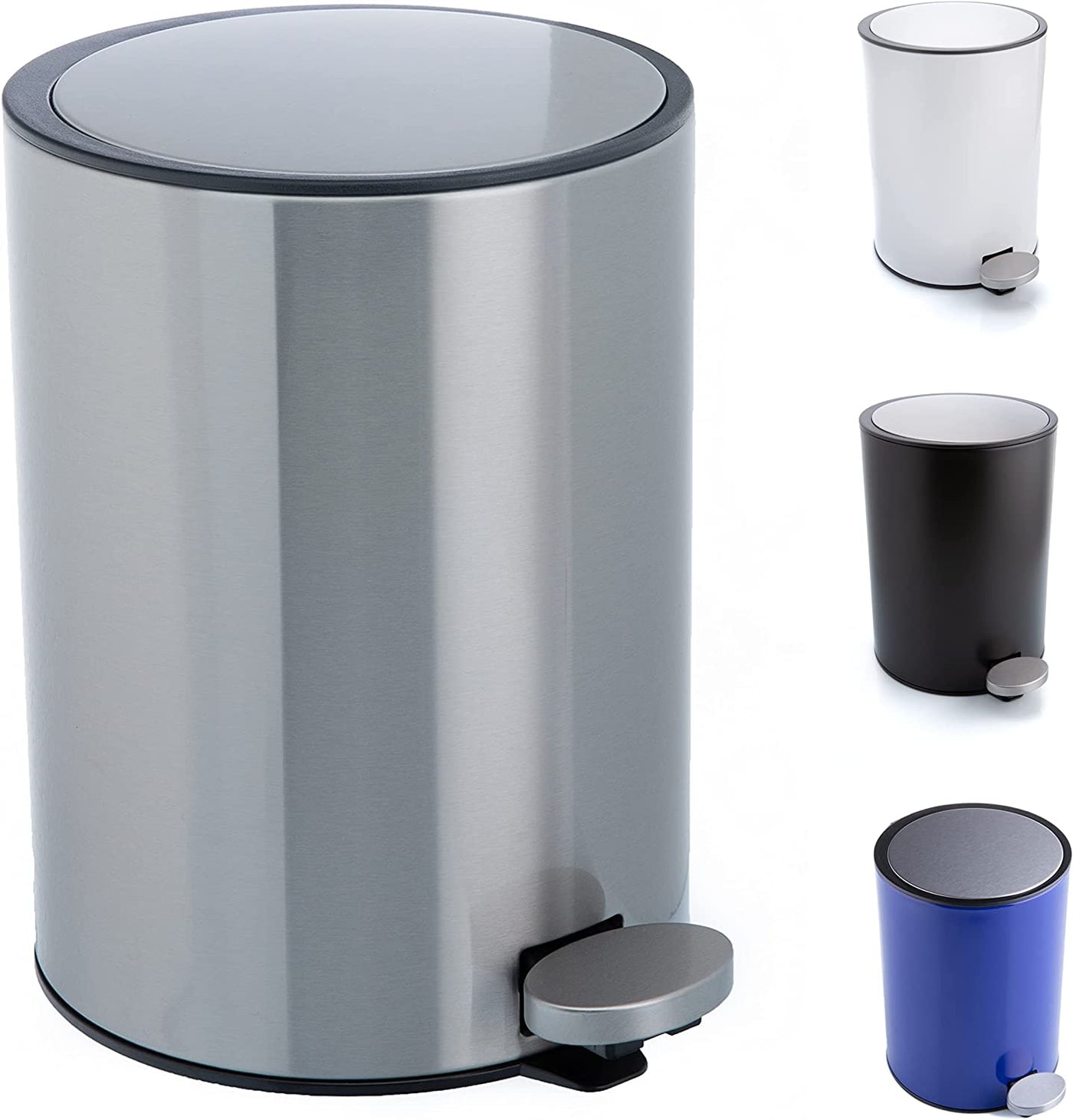 Bathroom Trash Can: 3L Stainless Steel Bucket with Softclose System
