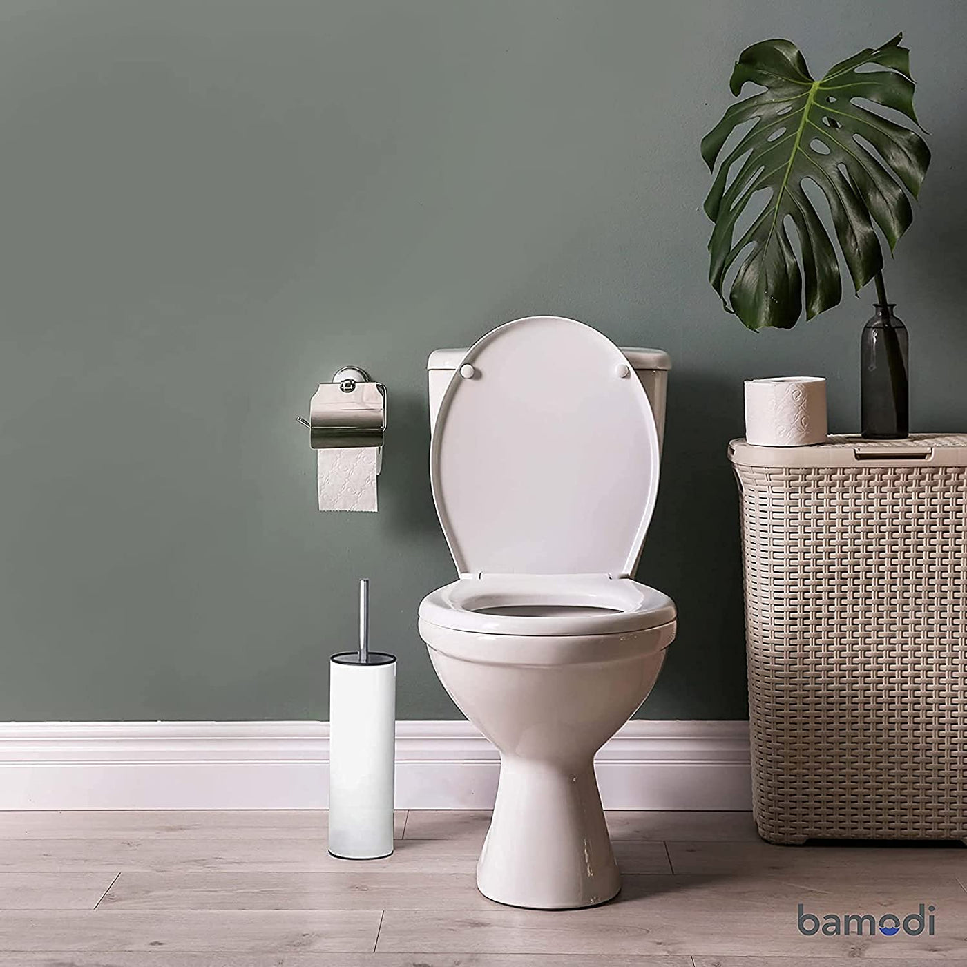 Bamodi Stainless Steel Toilet Brush Set - Elegant and Free Standing