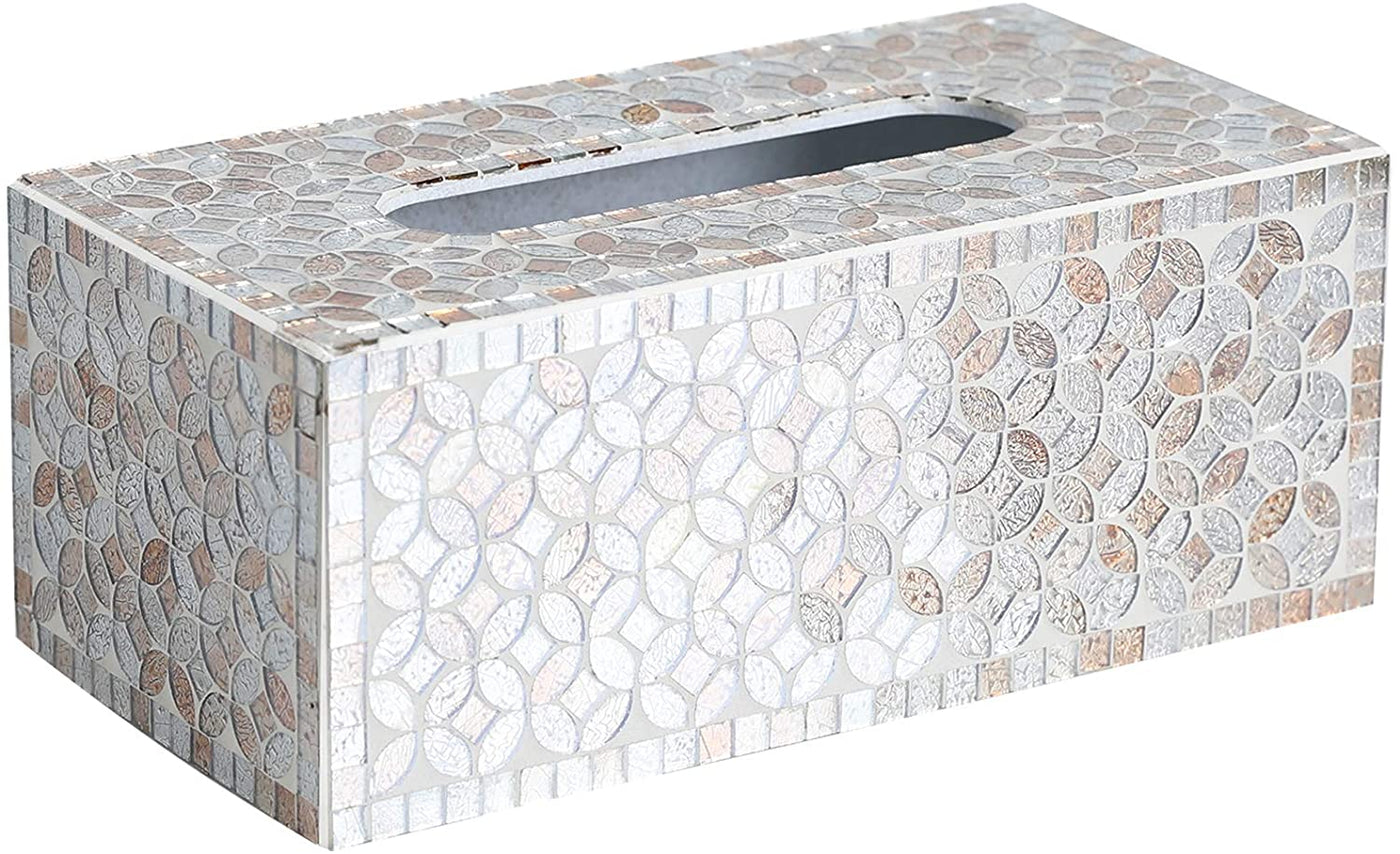 Mosaic Tissue Holder - Elegant Rectangular Tissue Box Cover